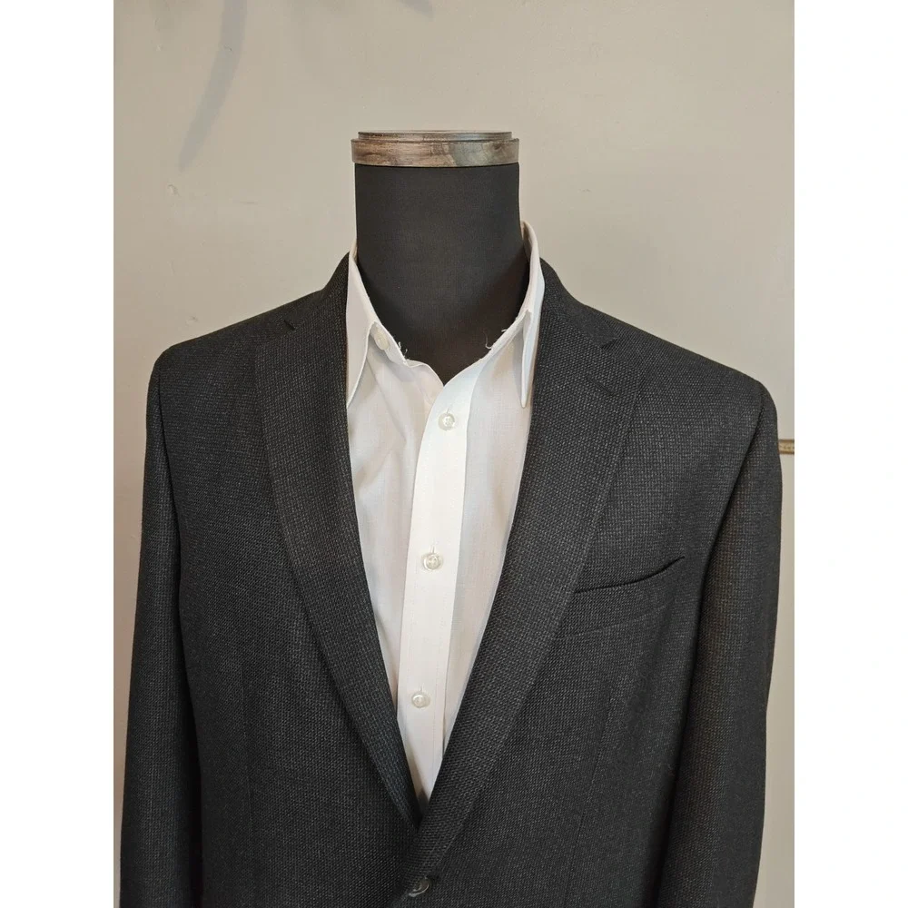 Chaps Mens Blazer Sports Coat 42R Charcoal Gray 2 Button Single Breasted Regular